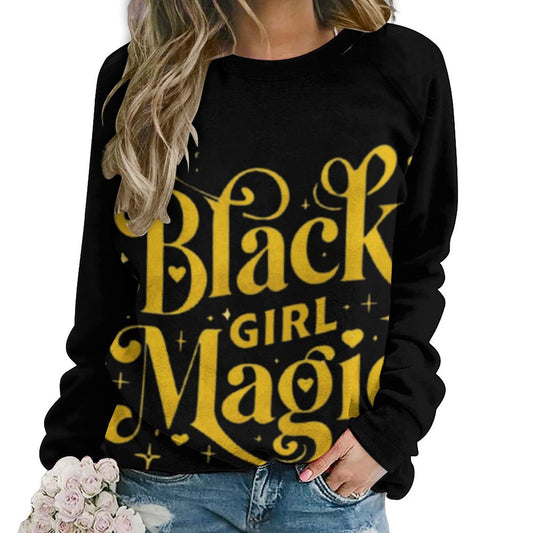 Women's Black Girl Magic Black and Gold Sweatshirt – Empowering & Stylish Afrocentric Apparel