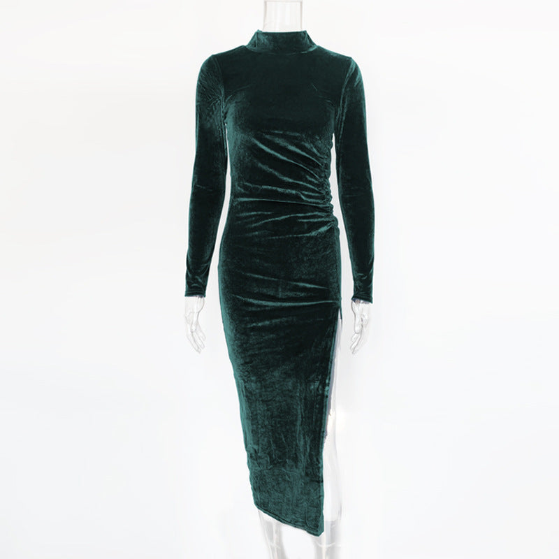 Simple Velvet Dress Elegant Women’s Evening Party Dress | Luxury Winter Velvet Fashion
