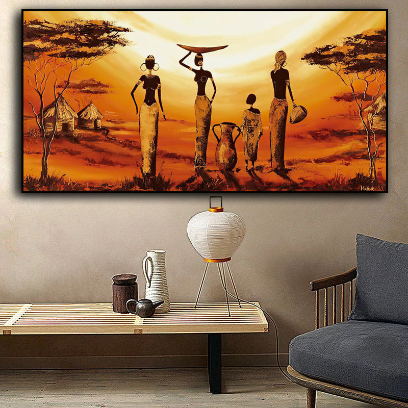 Abstract African Woman Canvas Wall Art Poster