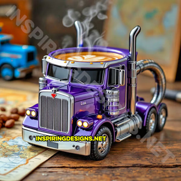 Durable Semi-Truck Coffee Mug – Handcrafted Semi-Trailer Shaped Cup for Truckers & Coffee Lovers