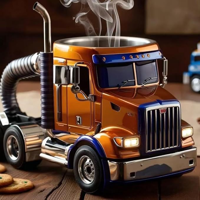 Durable Semi-Truck Coffee Mug – Handcrafted Semi-Trailer Shaped Cup for Truckers & Coffee Lovers