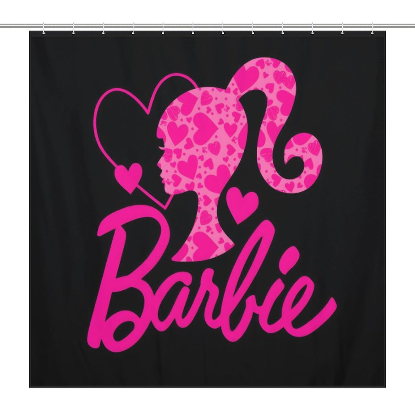 Pink and Black Melanin Doll House Barbie Collection Shower Curtain