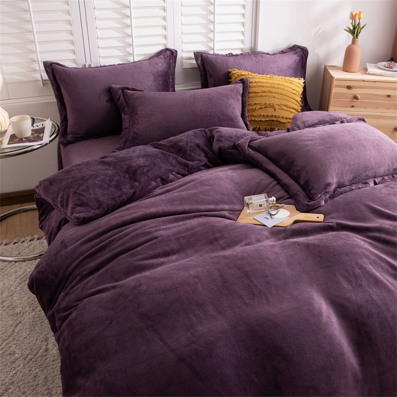 Four-piece Plush Double-sided Fleece  Duvet Cover