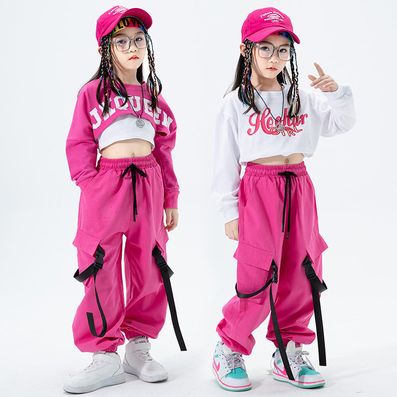 Girls Cozy Jogger Set | Kids Two-Piece Sweatshirt & Joggers | Soft Stretch Lounge Outfit for School & Play