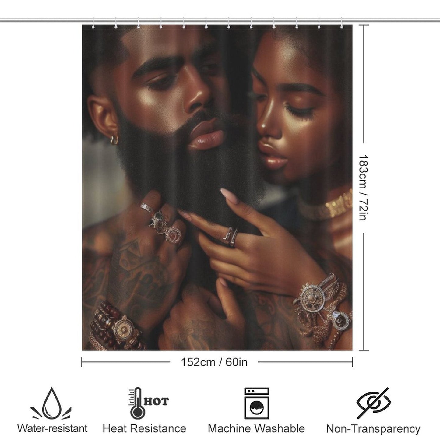 Melanin King and Queen Shower Curtain