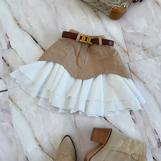 Ruffled High Waist Tiered Skirt – Elegant Boho Chic Layered Skirt for Women