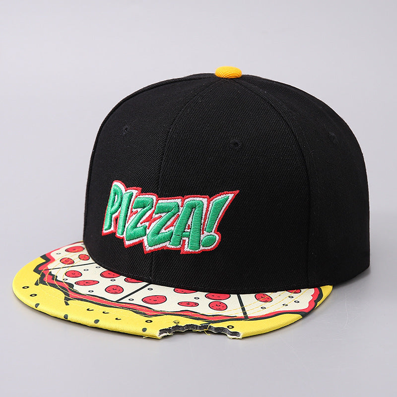 Flat Brim Snack Bite Baseball Cap – Edgy Sun-Proof Hat for Men & Women