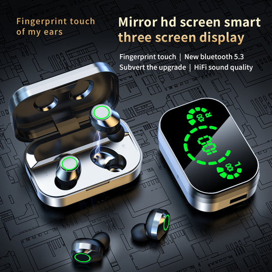 Wireless Bluetooth Headset with Large Screen Smart Digital Display