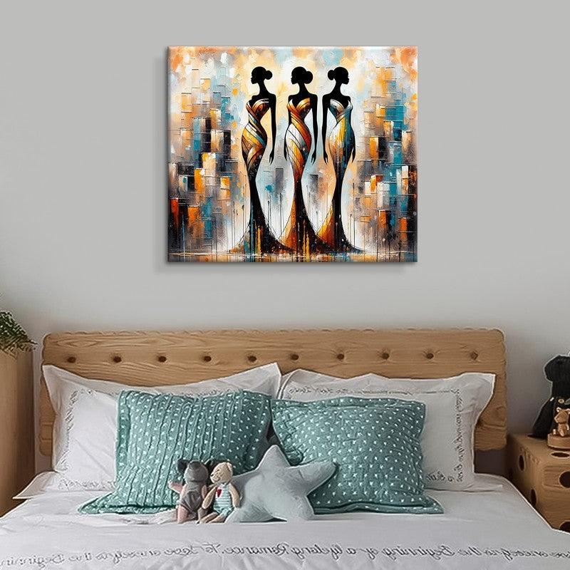 Large Abstract Handmade Oil Painting Textured African Woman Modern Wall Art On Canvas Living Room Bedroom Home Decoration