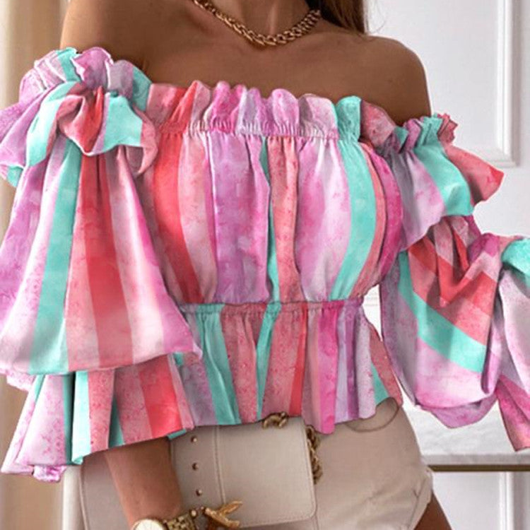 Women’s Long Sleeve Cropped Blouse – Sexy Slim Fit Stretch Top | Trendy Going-Out Crop Shirt