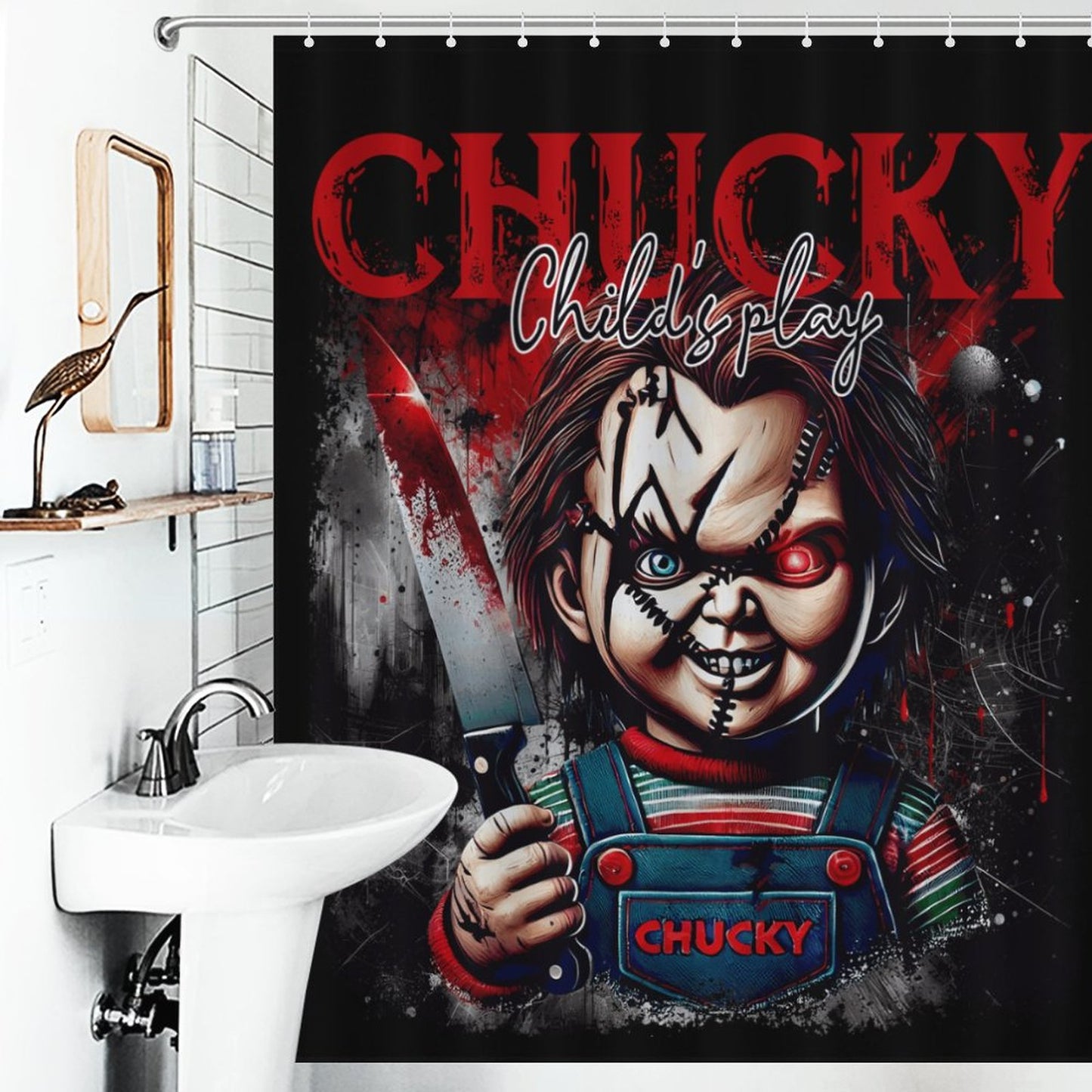 Chucky 'Child's Play' Shower Curtain/ Halloween Bathroom Decor / Guest Bathroom