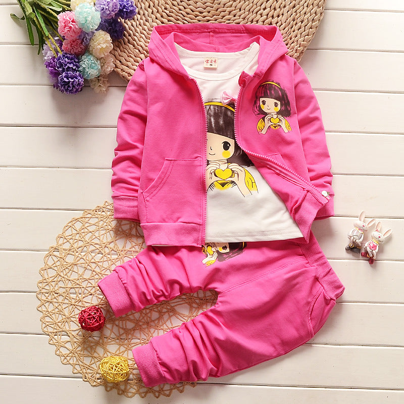 Toddler Girls Hoodie Casual Pants Set