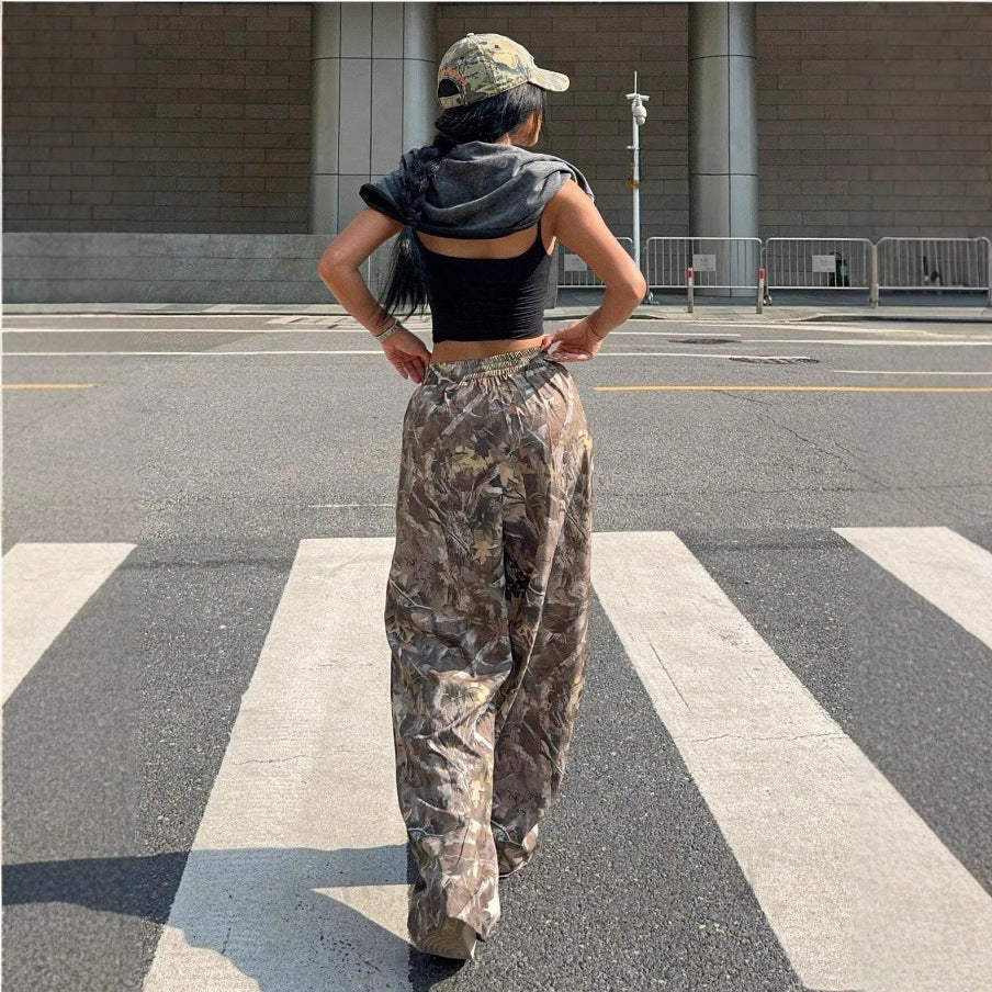 Slimming Casual Women's Multi-Pocket Camouflage Cargo Pants – Y2K Hip-Hop Retro Streetwear