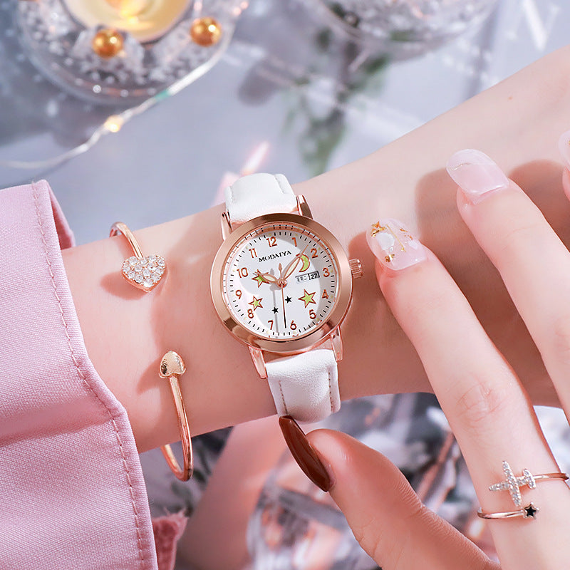 Luminous Double Calendar Women's Quartz Watch