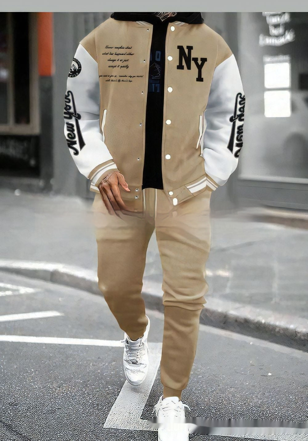 Men’s Baseball Varsity Jacket – Retro Letterman Coat Cardigan Streetwear Style