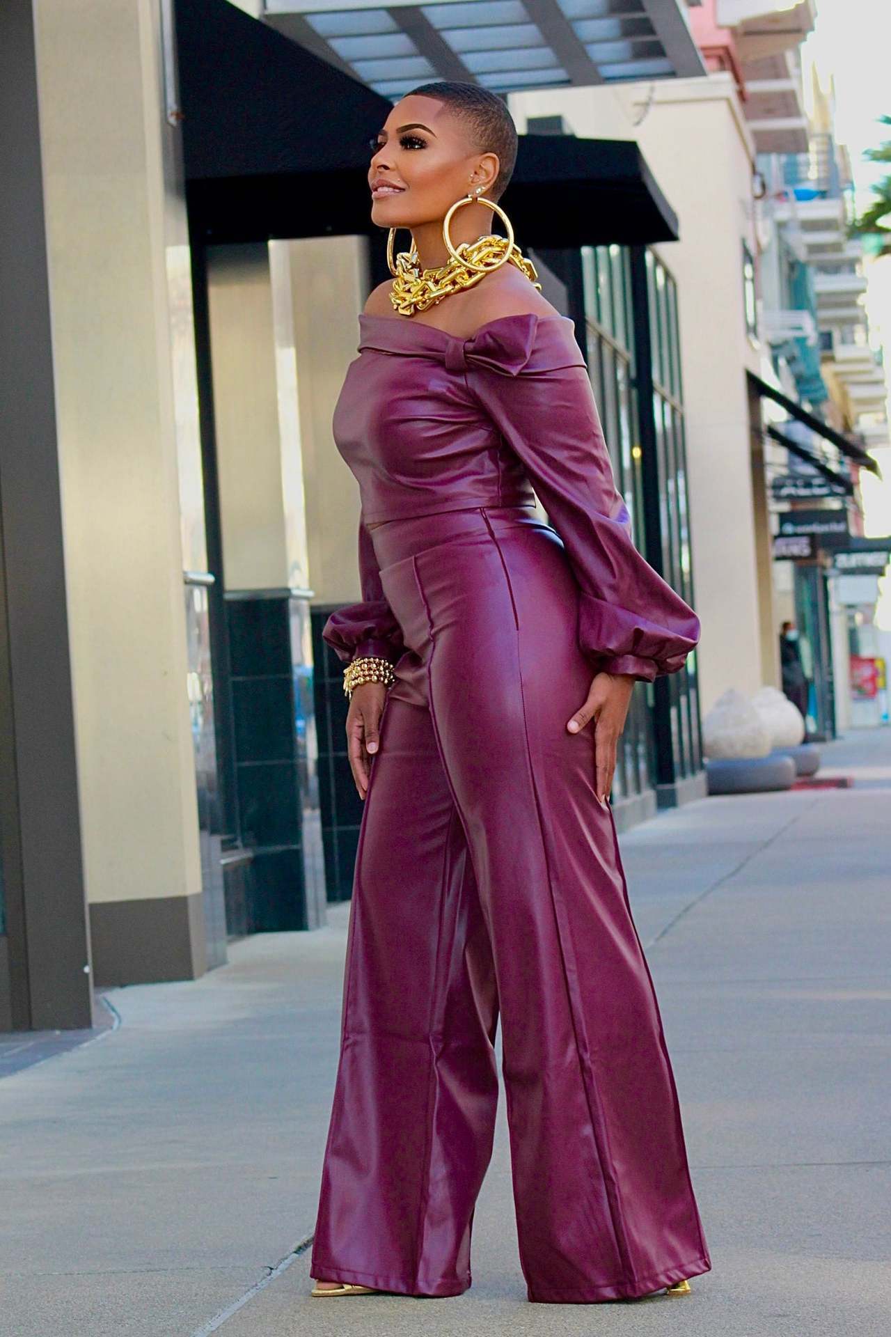 Luxury Women’s Leather Suit – Elegant Faux Leather Two-Piece Set | Trendy Fall Outfit | Chic Streetwear for Confident Women