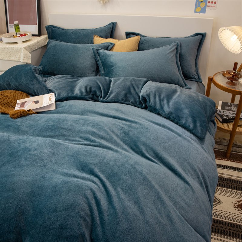 Four-piece Plush Double-sided Fleece  Duvet Cover