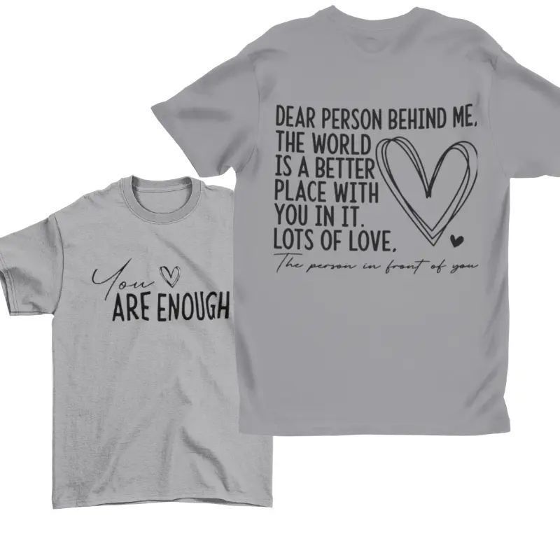 YOU ARE ENOUGH Cotton Pullover Short-Sleeved T-Shirt – Inspirational Self-Love Tee for Everyday Wear