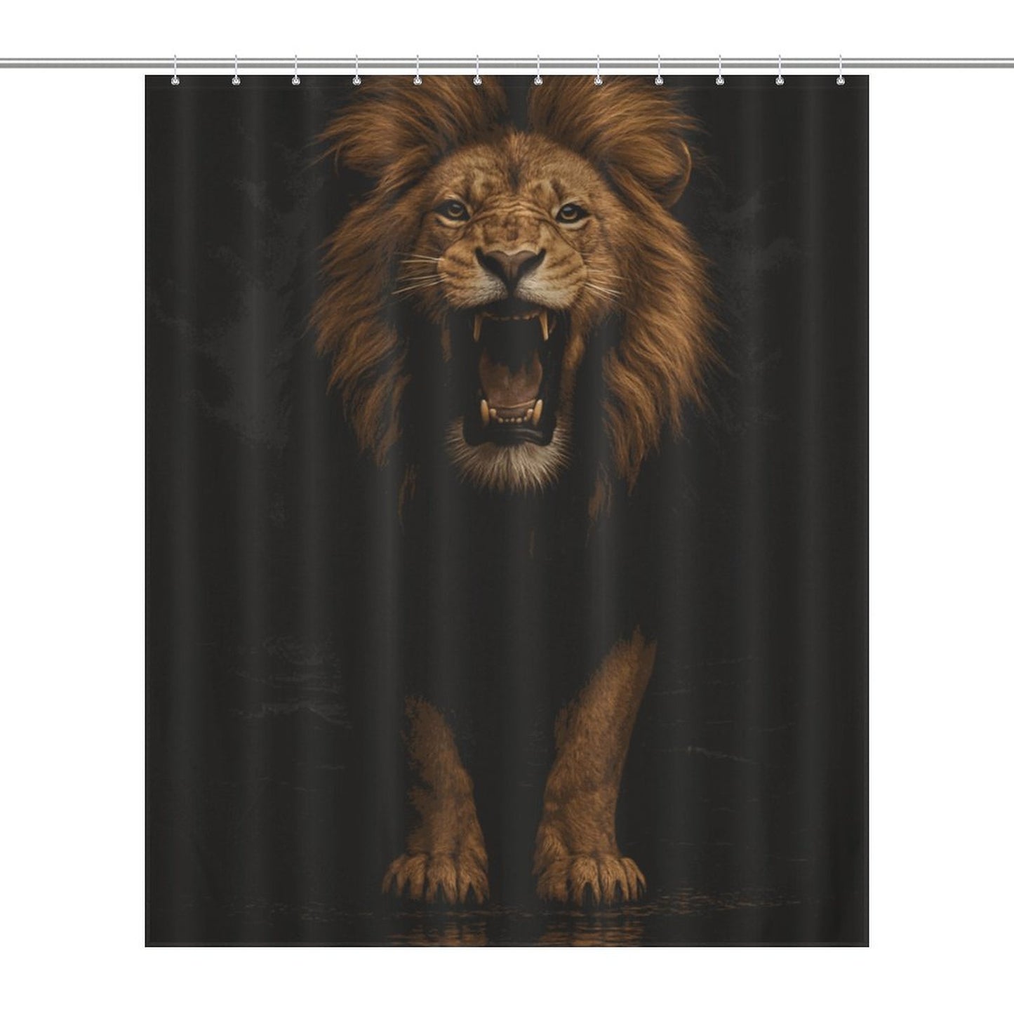 Majestic King Lion Shower Curtain | Bold Masculine African Lion Bathroom Decor | Powerful Animal Print for Men’s Bathroom | Gift for Him