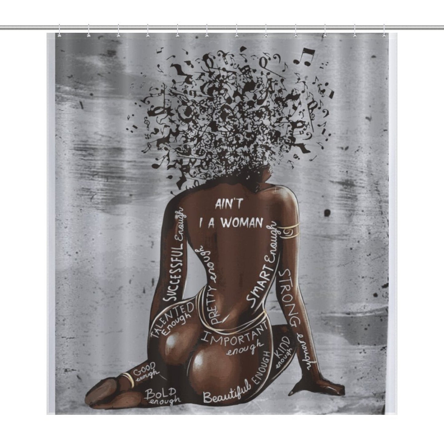 Ain’t I A Woman” Black Woman Art Shower Curtain – Bold African American Home Decor | Empowering Feminist Bathroom Art