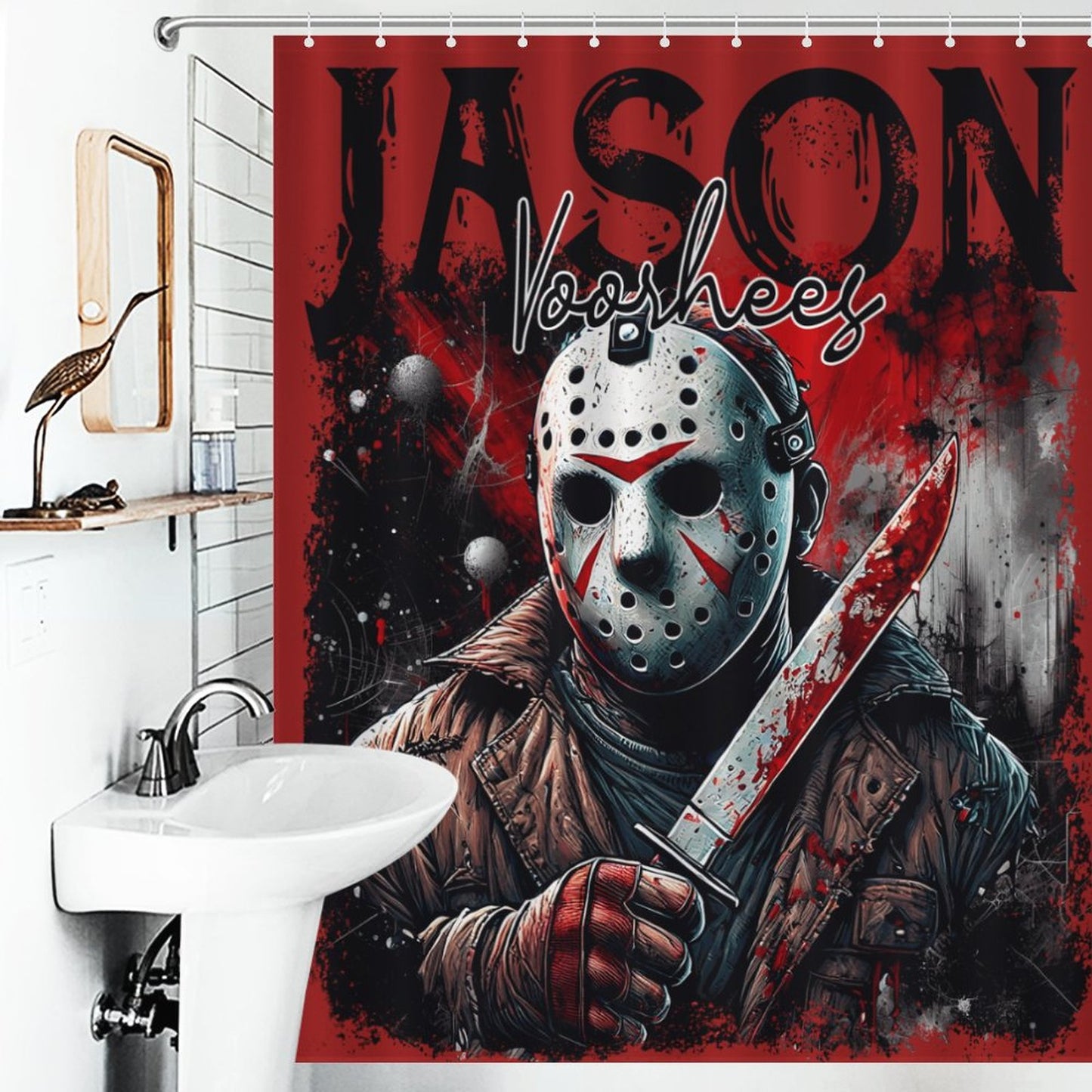 Jason Voorhees Horror Movie Shower Curtain