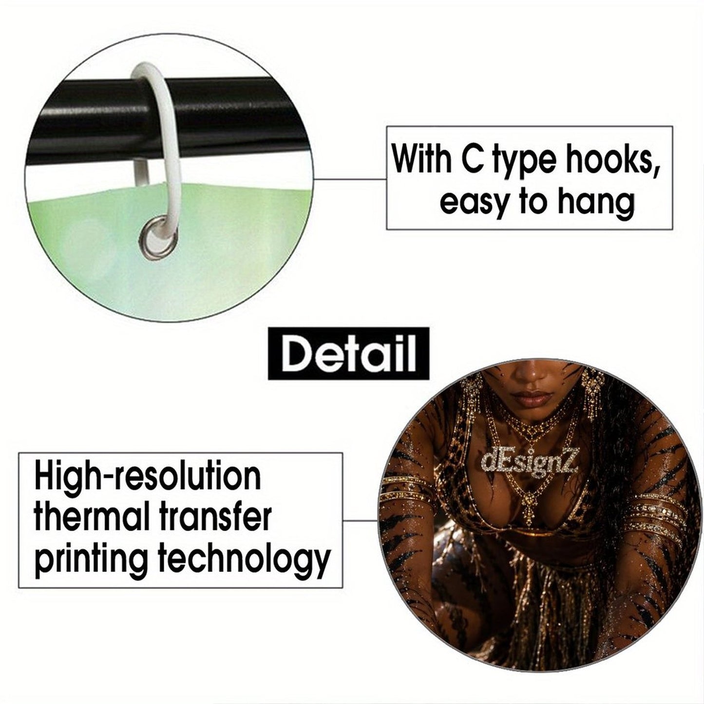 Tiger Queen Luxury Shower Curtain – Modern Black & Gold Jungle Glam Bathroom Decor | Fierce Tribal Goddess Bath Curtain