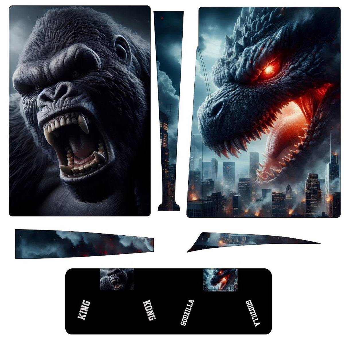 Kong vs. Godzilla PS5 Disc Edition Console & Controller Skin Stickers | Custom Monster Gaming Decals