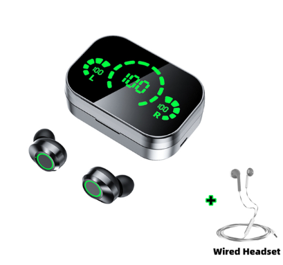 Wireless Bluetooth Headset with Large Screen Smart Digital Display