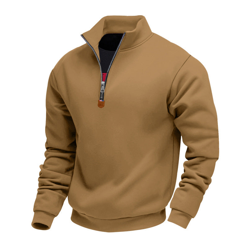 Men’s Stand Collar Half-Zip Sweatshirt – Long Sleeve Sport Casual Pullover | Lightweight Athletic Streetwear Top