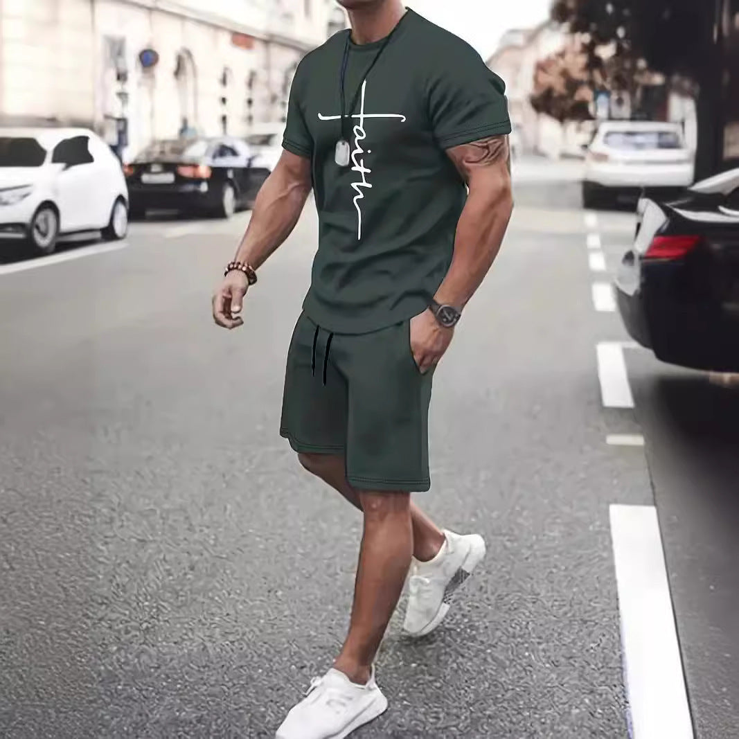 Casual Sports Suit Short Sleeve  Two-piece Set