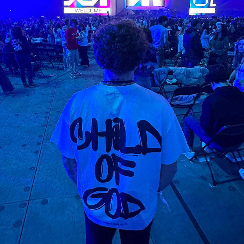 Child of God Print T-Shirt | Faith-Based Graphic Tee | Christian Street Wear for Men