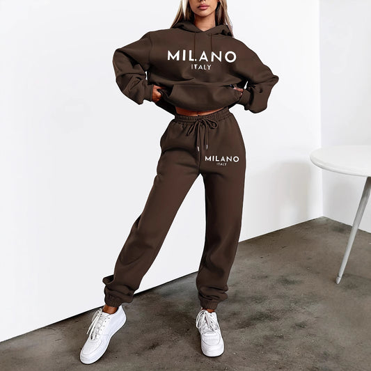 Trendy Women's Hoodie and Jogger Set – Streetwear Loungewear Two-Piece Outfit