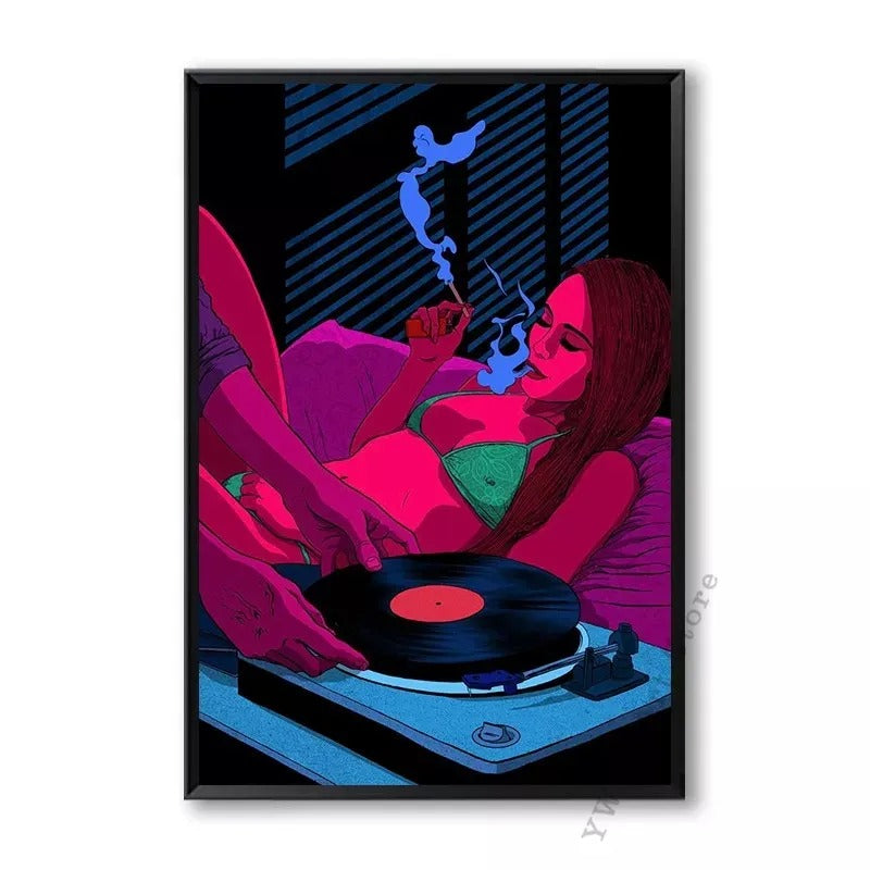 Adult Decorative Canvas Wall Art – Frameless Core Canvas Painting | Modern Sexy Home Décor for Bedroom, Living Room & Couples Space