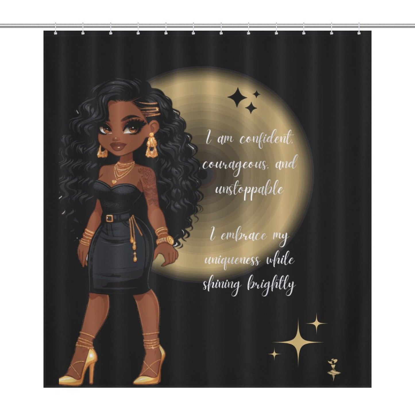 Melanin Doll House Affirmation Shower Curtain / Master Bathroom/ Guest Bathroom